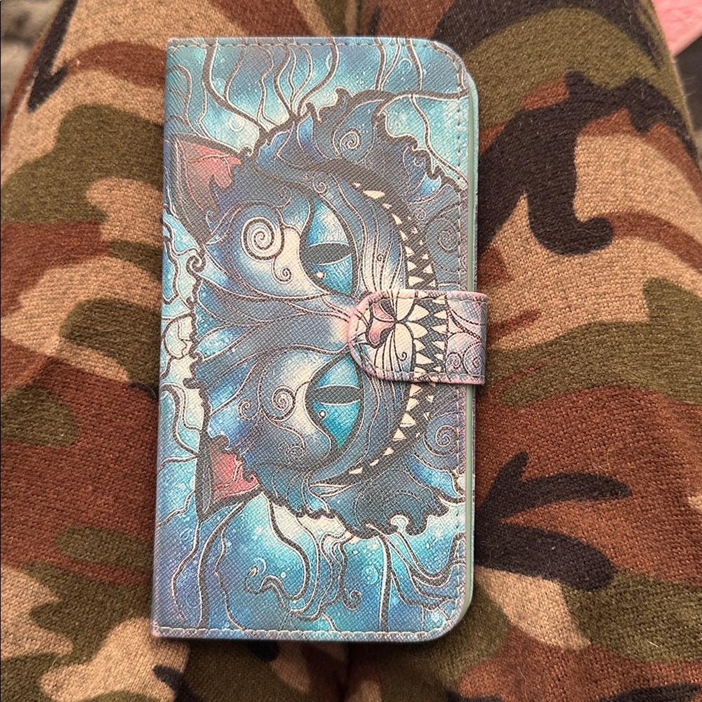 Blue Cat Design Wallet Case fits iPhone 7 Plus / 8 plus